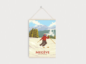 Megeve Ski Resort Switzerland Travel Poster Art Print, 6 of 8