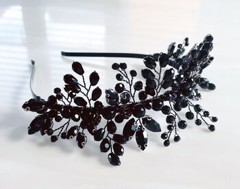 Black Crystal Bridal Headpiece, 3 of 6