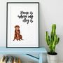 Home Is Where My Dog Is Chocolate Labrador Print, thumbnail 1 of 6