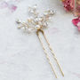 Elodie Freshwater Pearl And Gold Tone Hair Pin, thumbnail 1 of 3
