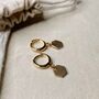 Hexagon Geometric Charm Huggies, thumbnail 2 of 3