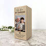 Personalised Memorial Bold Text Solid Wood Photo Tea Light Holder 13cm H X Five.5cm W X Five.5cm D, thumbnail 1 of 5
