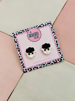 Sheep Glitter Resin Studs / Animal Lover Gift / Farmyard Jewellery / Fun Accessories, 5 of 5