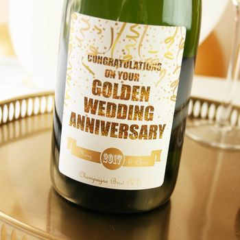 50th Golden Wedding Anniversary Champagne, 3 of 5