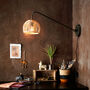 Antique Iron And Bamboo Wall Lamp, thumbnail 1 of 3