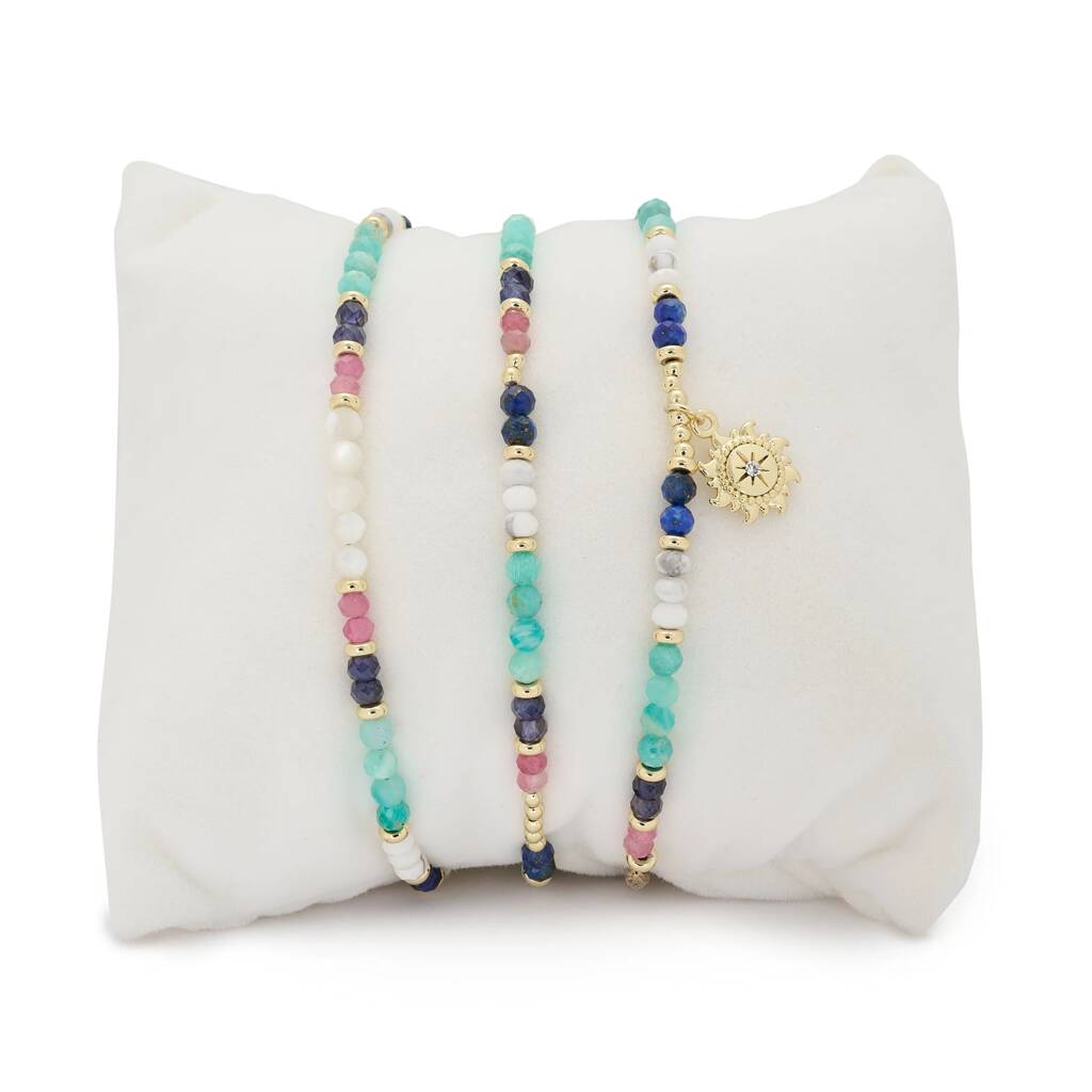 Periwinkle Three Layer Bracelet Stack By Boho Betty