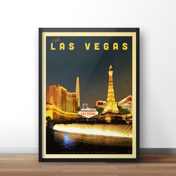 Personalised Las Vegas Vintage Style Travel Print, 4 of 5