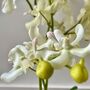 Artificial White Orchid In Glass Vase, thumbnail 3 of 5