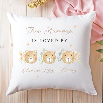 Personalised Mummy Is Loved By Cushion, 3 of 3