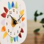 Small Clock With Bright Rainbow Coloured Petals, thumbnail 2 of 8