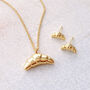 Croissant Necklace And Earring Gift Set, thumbnail 1 of 4