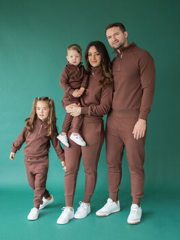 Walnut Fleeced Tracksuits Kids Ribbed Cotton, 4 of 11