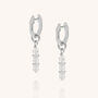 Linear Huggie Crystal April Birthstone Earrings, thumbnail 4 of 7