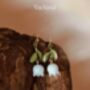 White Lily Of The Valley Dangle Earrings Base Metal Stainless Steel, thumbnail 1 of 9
