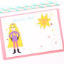 Superhero Girl Children's Party Invitations, thumbnail 4 of 5