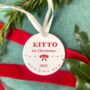 Personalised Ribbon Bow Baby's 1st Christmas Tree Ornament, thumbnail 1 of 2