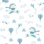 Up, Up And Away Lampshade, Blue And White, thumbnail 5 of 5