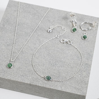 Hampton Emerald And Sterling Silver Necklace, 3 of 6