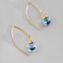 Aquamarine Gemstone Wrapped Long Earrings, thumbnail 3 of 9