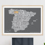 Personalised Spain Map, thumbnail 1 of 4