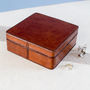 Personalised Square Leather Cufflink Box, thumbnail 7 of 9