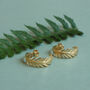Gold Plated Huggie Fern Hoops, thumbnail 1 of 6