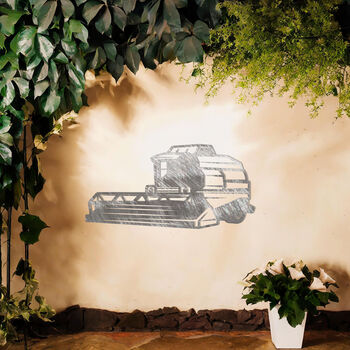 Metal Combine Harvester Garden Wall Art Farm Decor Gift Idea, 7 of 10