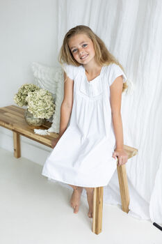 Mini Nicole Short Sleeve Cotton Dress, 6 of 7