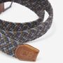 Grey And Sand Zigzag Men's Woven Stretch Belt, thumbnail 2 of 2