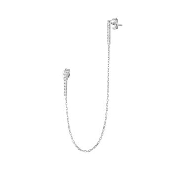 Chained Bar Chain Earring Sterling Silver, 2 of 4
