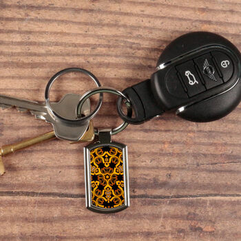 Black And Gold Millefiori Keyring, 7 of 8