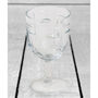 Set Of Six Clear Deco Face Wine Glasses, thumbnail 3 of 3