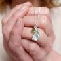 August Birthflower Birthstone Sterling Silver Necklace, thumbnail 9 of 10