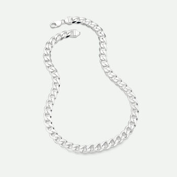Sterling Silver Curb Chain Necklace 11.4mm 22 Inches, 5 of 5
