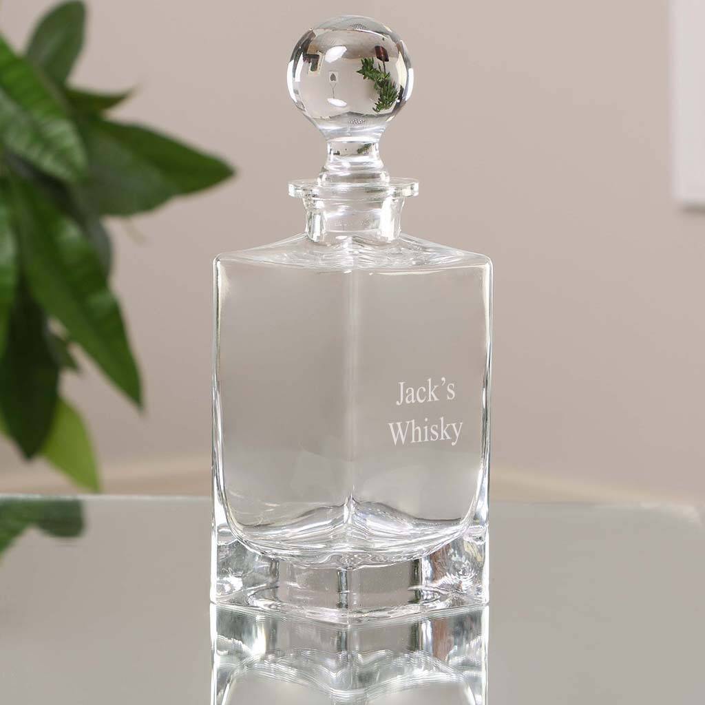 Personalised Gold Etched Brandy Decanter By Dibor