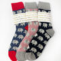 Christmas Cosy Elephant Socks With Personalised Label, Warm Socks, thumbnail 1 of 4