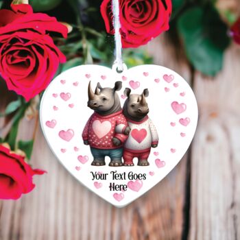 Personalised Rhino Couple Love Decoration, 2 of 2