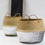 Gold Sequin Dipped Seagrass Basket, thumbnail 2 of 6