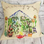 Glorious Gardener's Greenhouse Velvet Cushion Cover, thumbnail 5 of 5