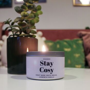 Stay Cosy Scented Soy Wax Candle 220g, 2 of 4