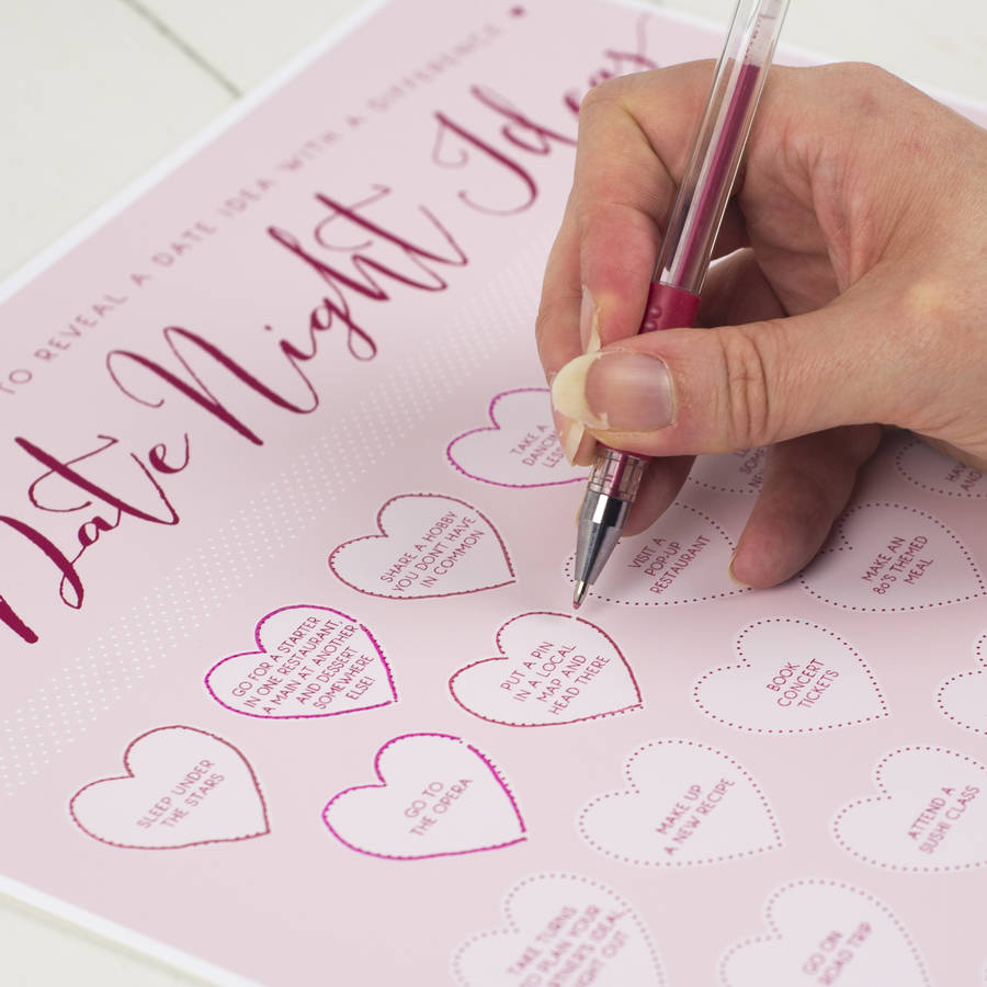 52 Date Night Ideas Art Print By Milly Inspired