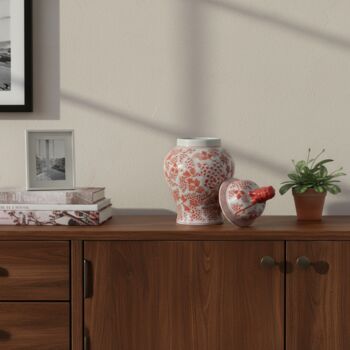 Chinoiserie Ginger Jar Pot And Vase Boxtel Red Porcelain, 3 of 8