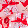 Gingham Teacup Cat Christmas Wrapping Paper Set, thumbnail 2 of 2