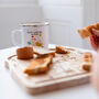 Personalised Egg Toast Chopping Board And Enamel Mug, thumbnail 7 of 11