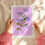 Delicate Floral Art Print Lilac, thumbnail 5 of 5