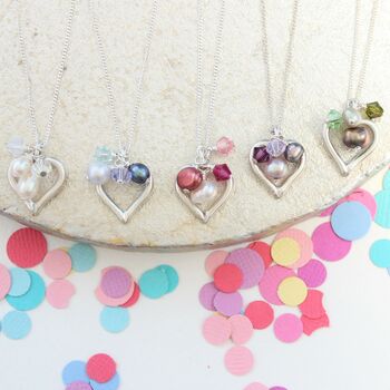 Mini Open Heart Necklace In A Variety Of Colours, 6 of 12