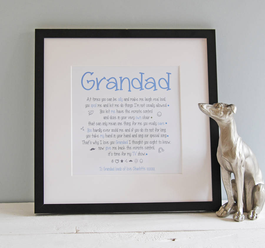 Personalised Grandad Poem Print By A Touch Of Verse