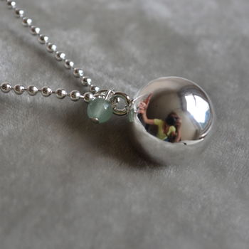 Harmony Ball Pregnancy Necklace With Jade Pearl, 2 of 6