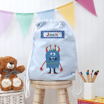 Personalised Boy's Little Monster Pe Kit Bag, 6 of 12