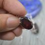Garnet Earrings: Dangle Drop, Oval, January Birthstone, thumbnail 8 of 11